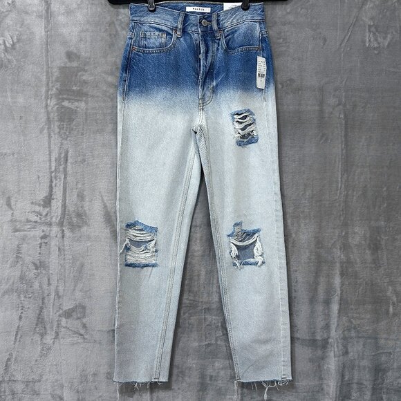 PacSun Ultra High Rise Slim Jeans Ombre Button Fly Distressed Sz 23 - Picture 1 of 10
